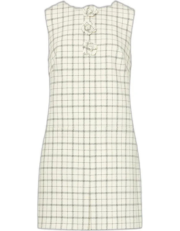 Plaid-print Mini Shift Dress
