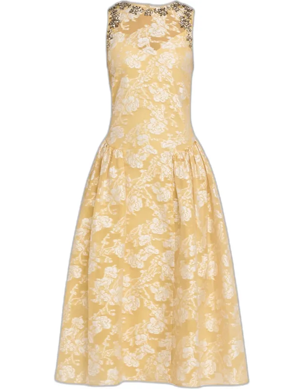 Organza Jacquard Drop-waist Dress