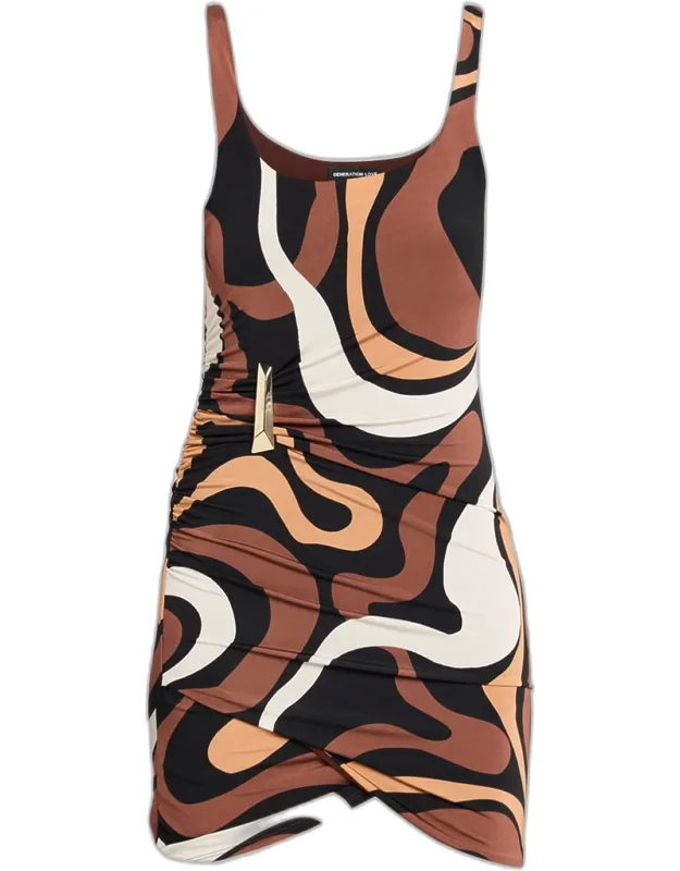 Geometric Jersey Mini Dress