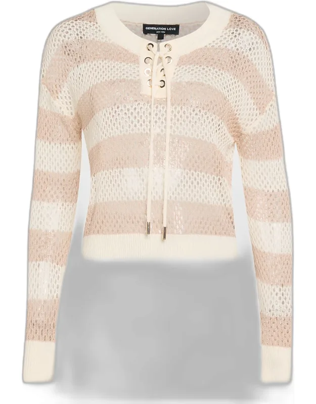 Open-knit Stripe Sweater