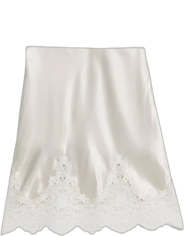 Wisteria Liquid Satin Lace Skirt