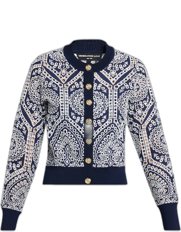 Cotton Eyelet Cardigan