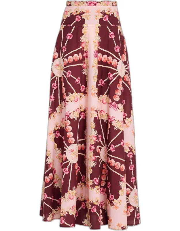 Floral Poplin Maxi Skirt