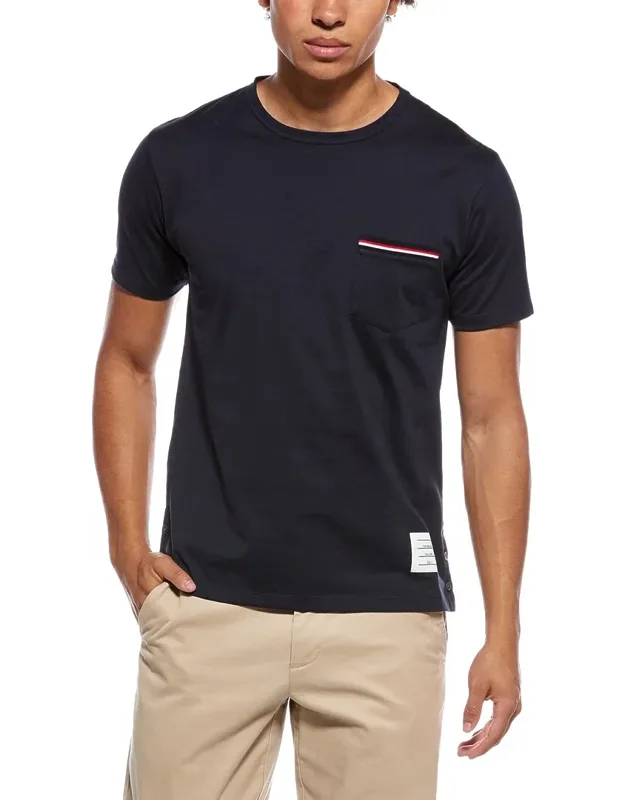 Thom Browne T-shirt Ribbed Trim, Crewneck