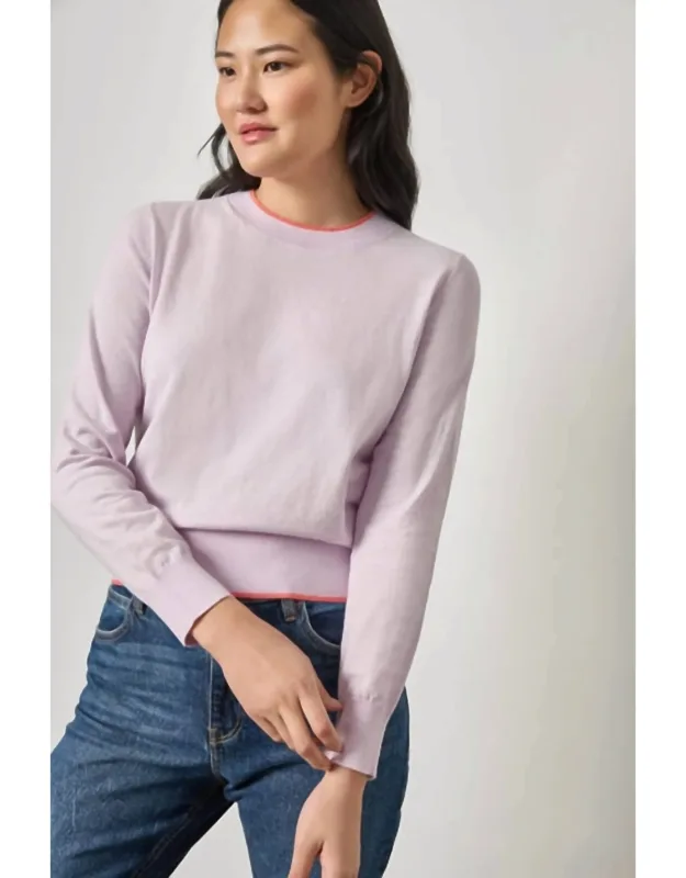 Picot Edge Crewneck Sweater