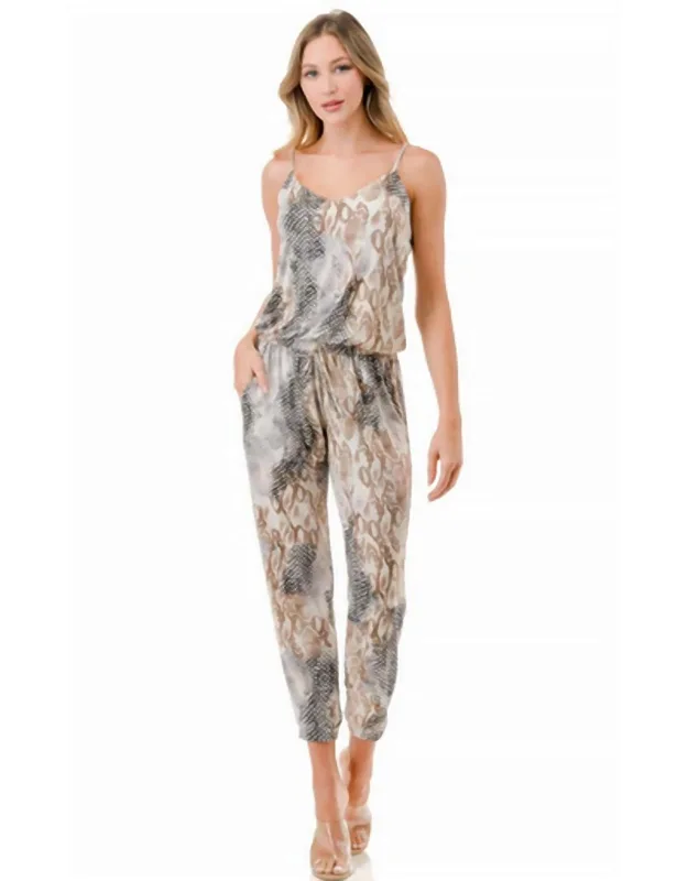 Snakeskin Print Jumpsuit