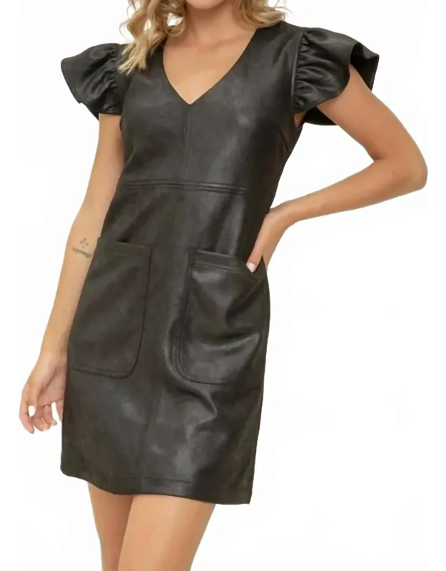 Faux Leather Mini Dress