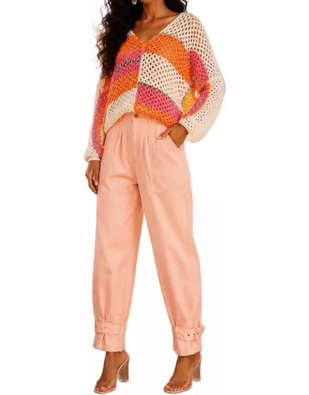 Balloon Leg Jeans With Buckle Ankle Straps