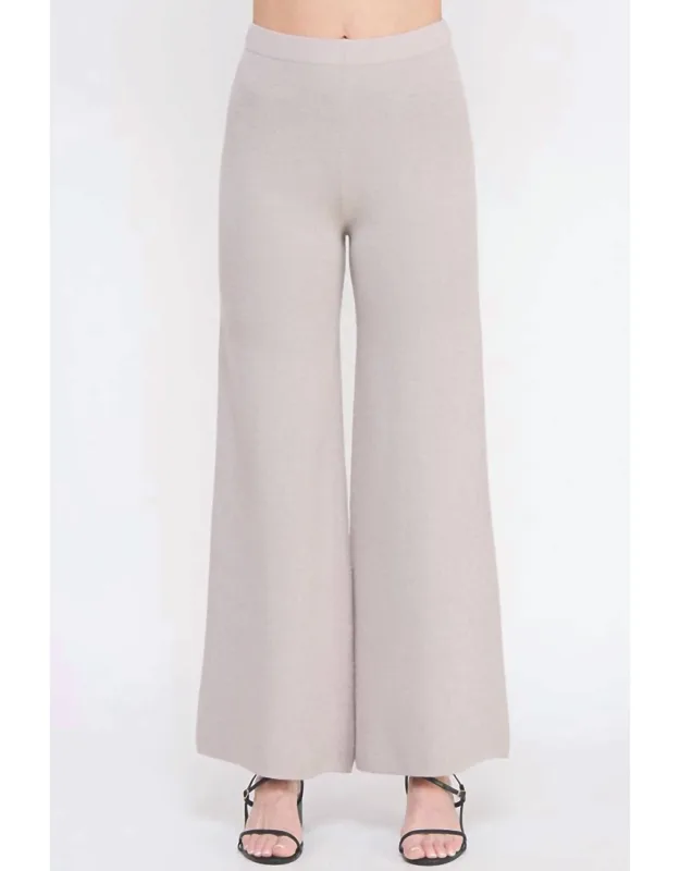 Soft Lurex Fine Gauge Wide Leg Pants