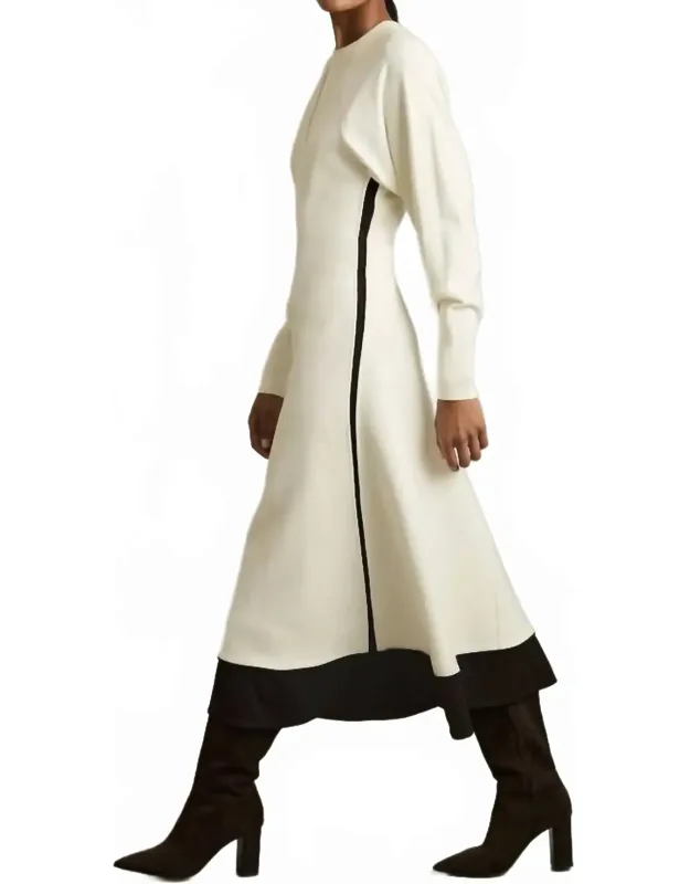Wool Blend Knitted Midi Dress
