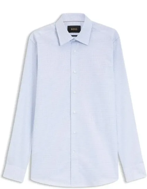 Wrinkle-resistant Gingham-check Cotton Shirt