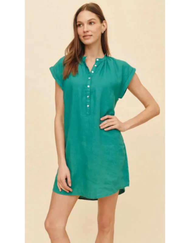 Cap Sleeve Henley Dress