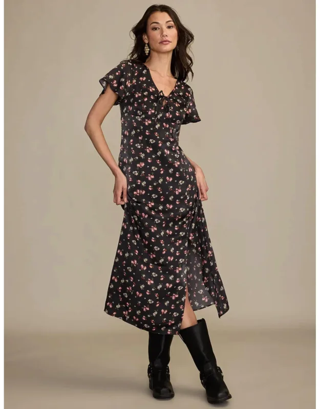 Flutter Sleeve Midi Dress