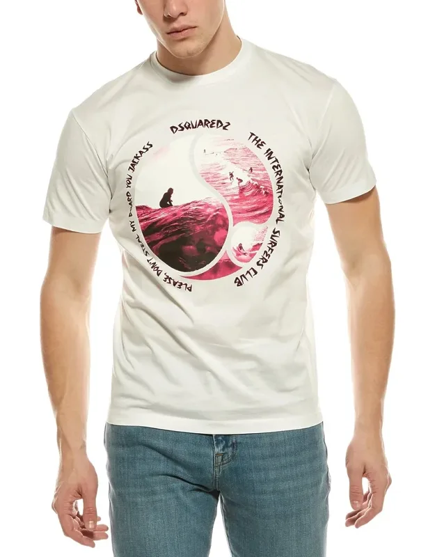 T-shirt With Crewneck And Graphic Design
