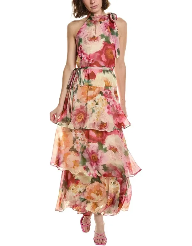 Printed Chiffon Maxi Dress