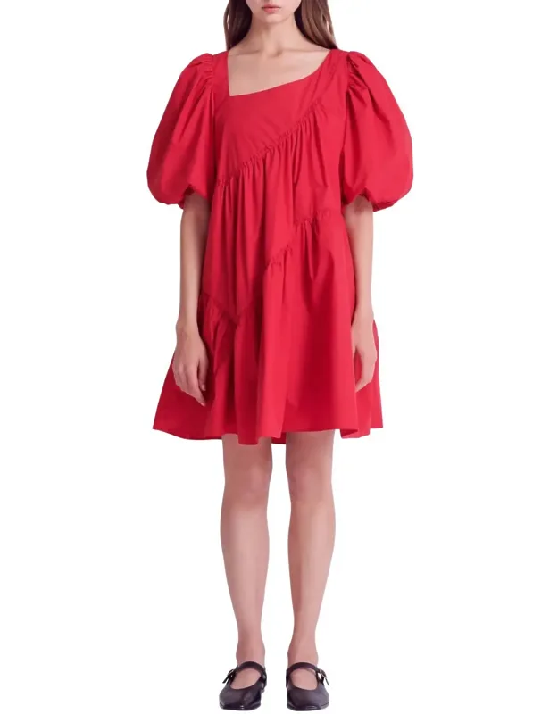Asymmetric Poplin Dress