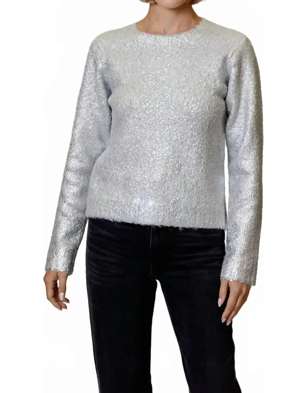 Crew Neck Metallic Sweater