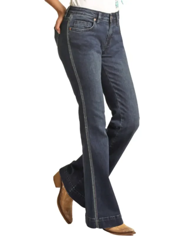 Mid Rise Extra Stretch Contrast Side Seam Jeans
