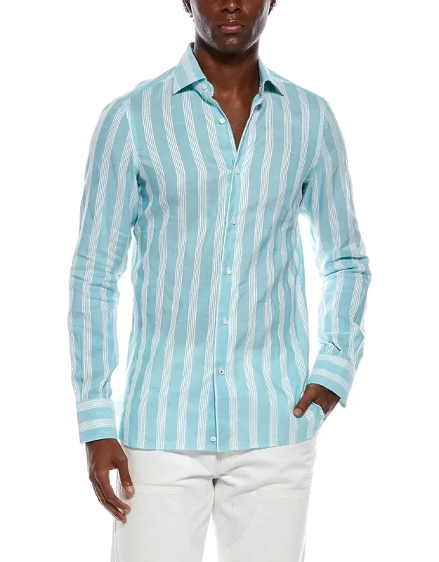 Linen-blend Dress Shirt