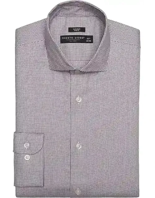 Big & Tall Slim Fit Micro Check Spread Collar Dress Shirt