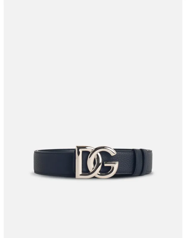 'dg' Logo Belt In Leather