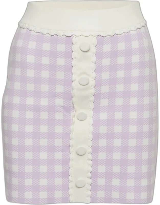 Gingham Stretch Knit Mini Skirt