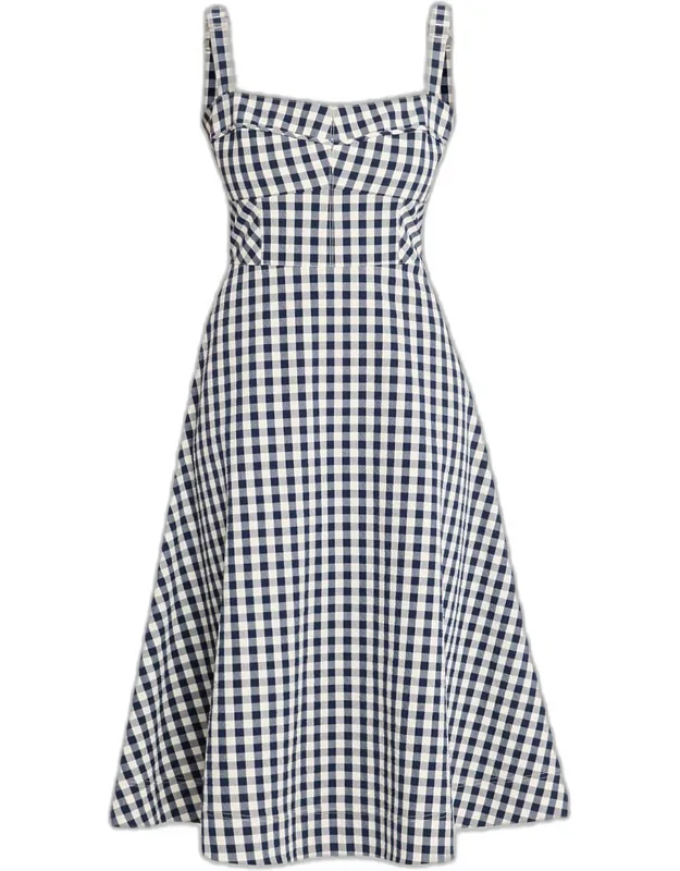 Aila Gingham A-line Midi Dress