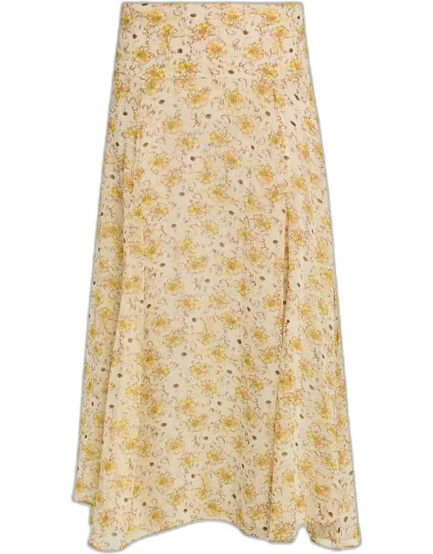 Floral Georgette Maxi Skirt