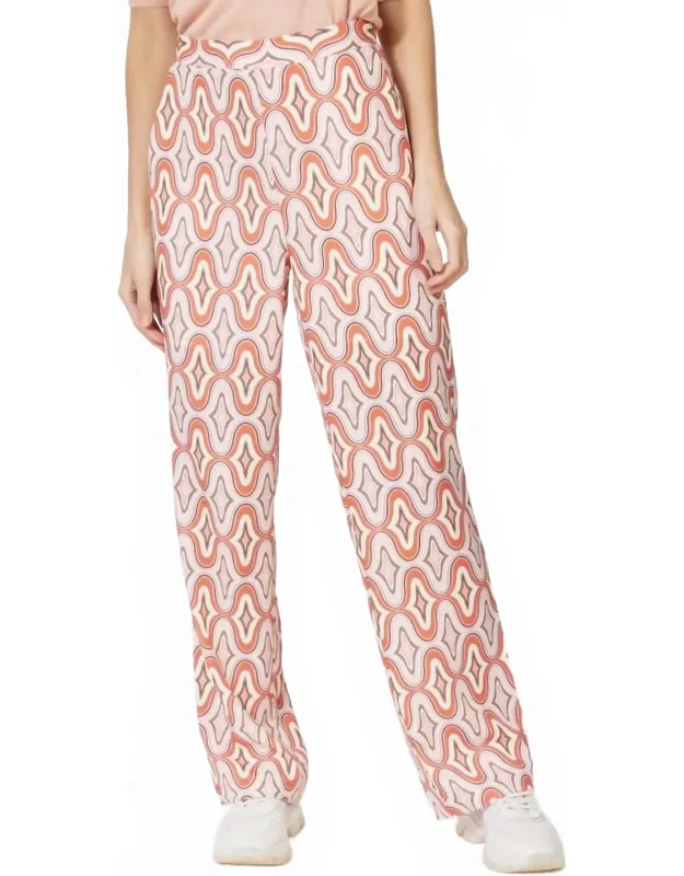 Wide Leg Pants In Groovy Print