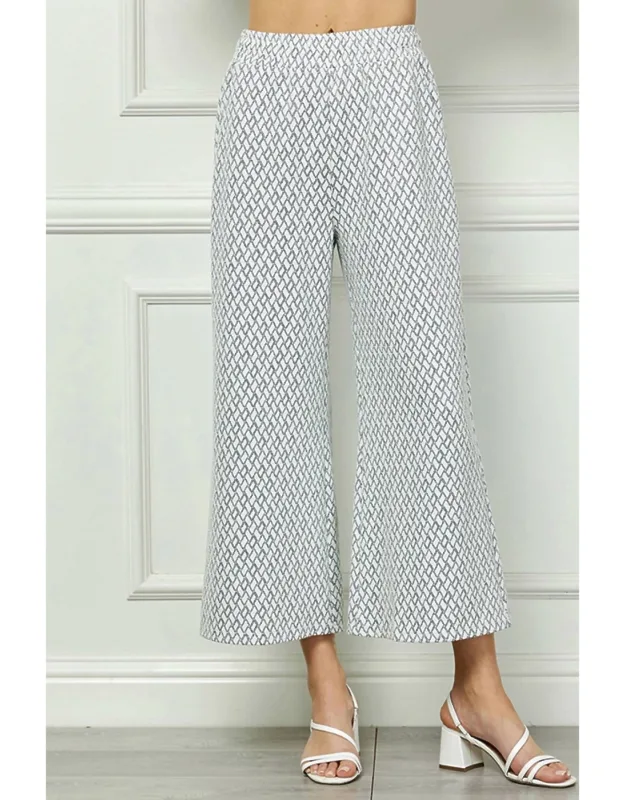 Metallic Jacquard Cropped Pants
