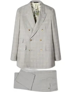 Space-dye Check Wool Double-breasted Suit