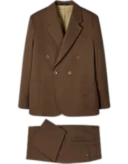 Cotton-twill Double-breasted Suit
