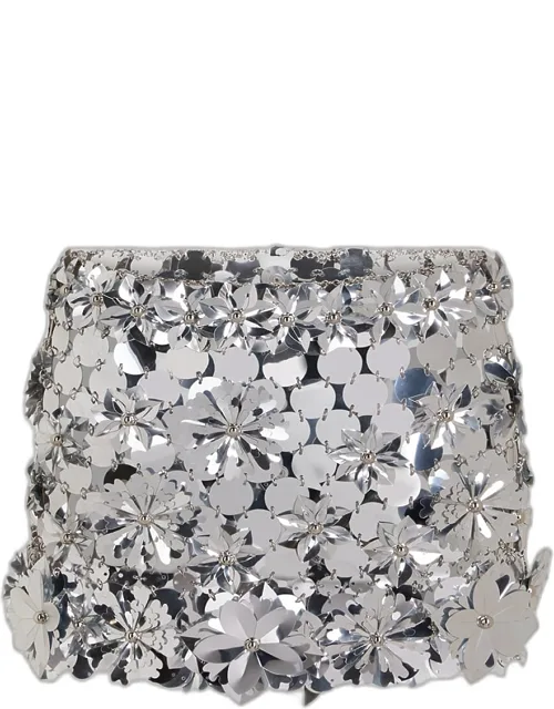 Floral Sequined Mini Skirt