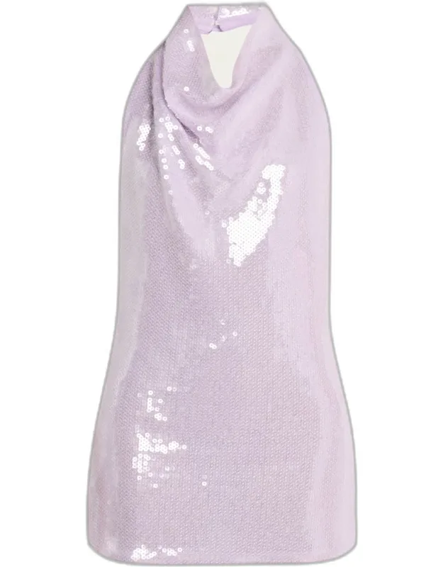 Sequined Halter Mini Dress