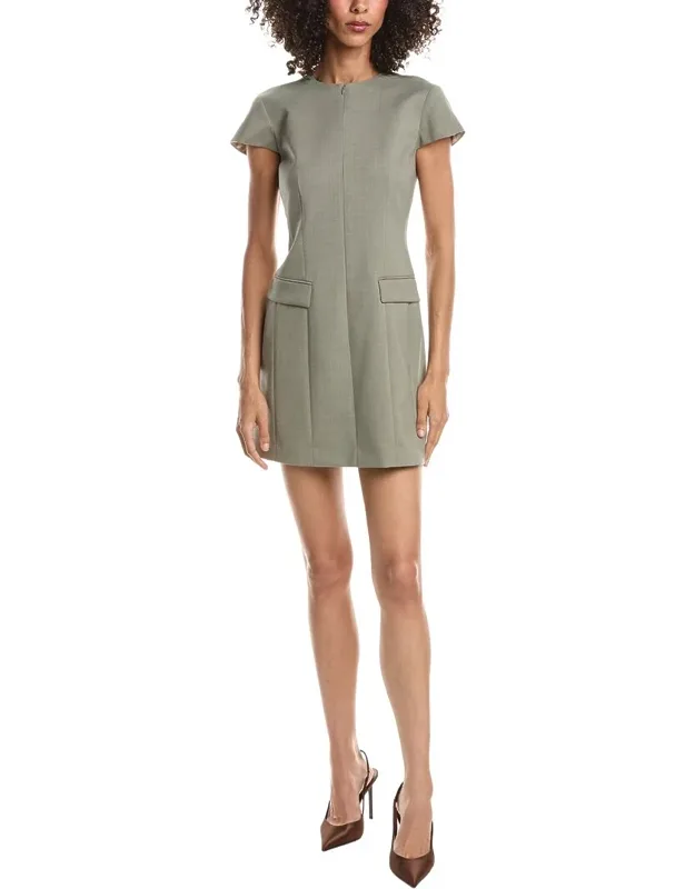 Tailor Zip Wool-blend Mini Dress