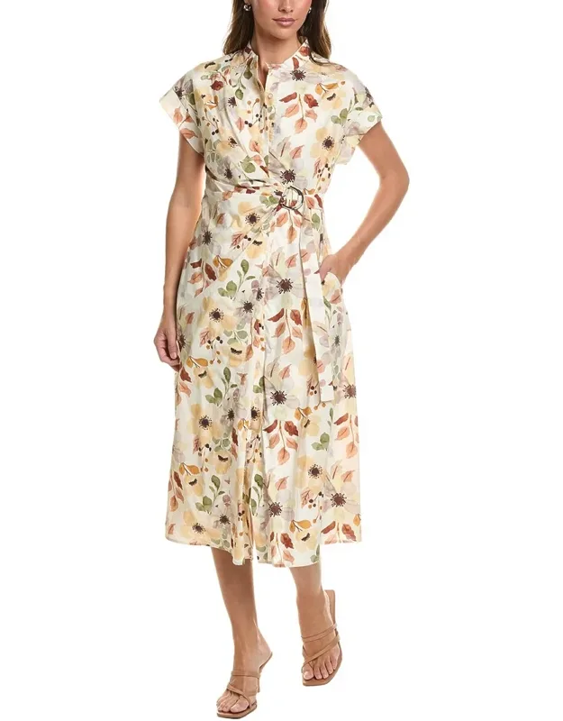 Flower Print Cross Body Dress