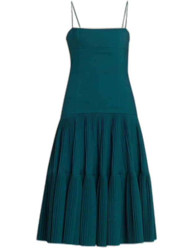Wool Drop-waist Midi Dress