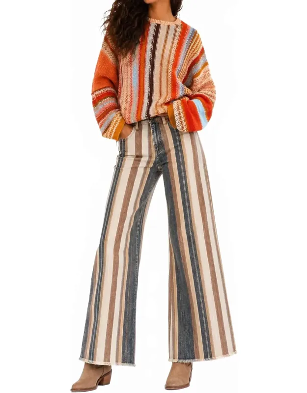 Colorblock Long Sleeve Stripe Sweater