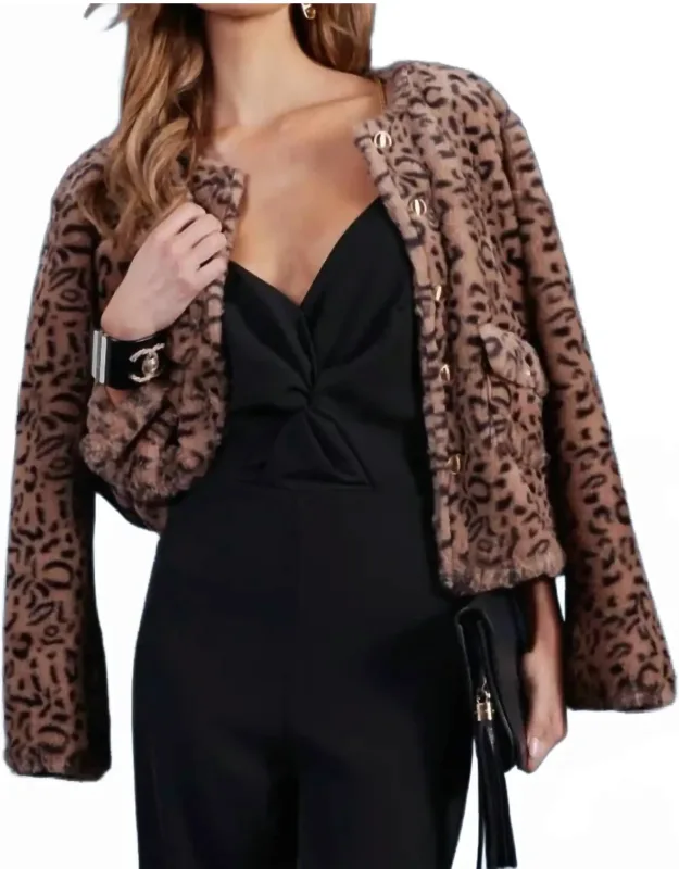 Leopard Faux Fur Jacket