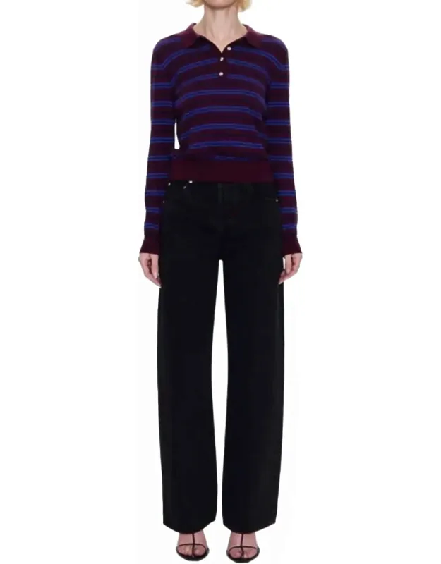High-rise Bowed Wide Leg Jeans