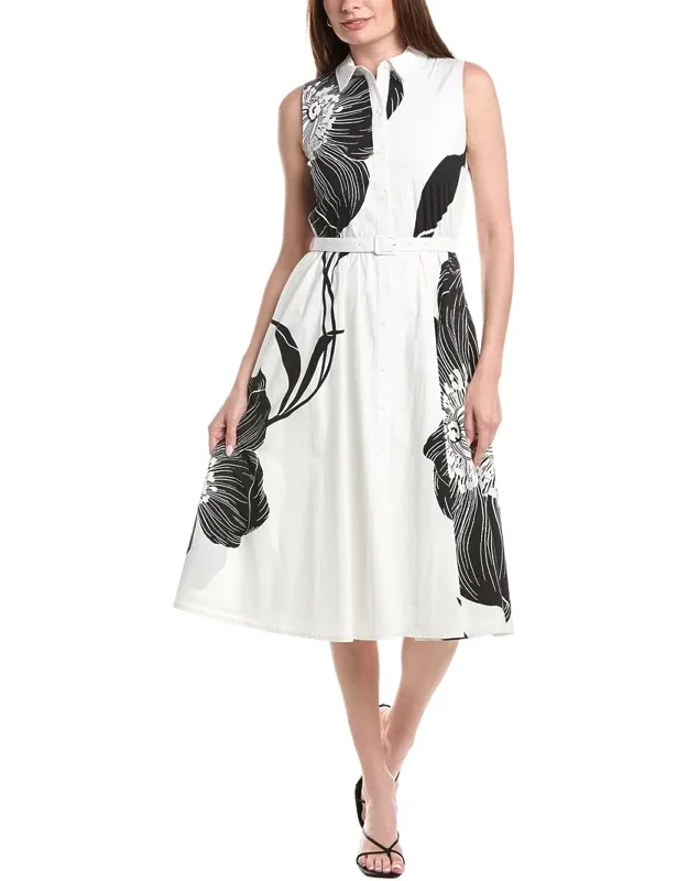 Split Neck Fit & Flare Dress
