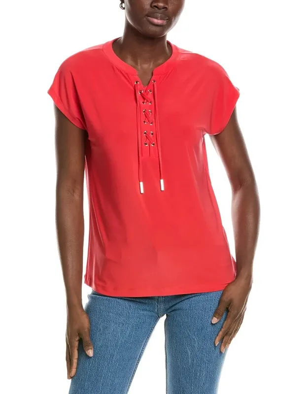 Extended Shoulder Lace-up Top