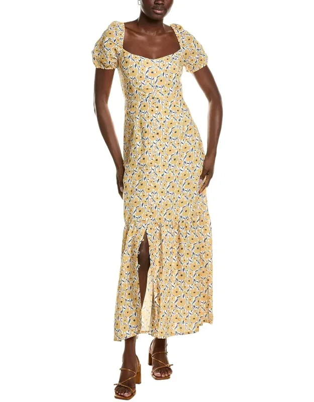 Linen-blend Maxi Dress