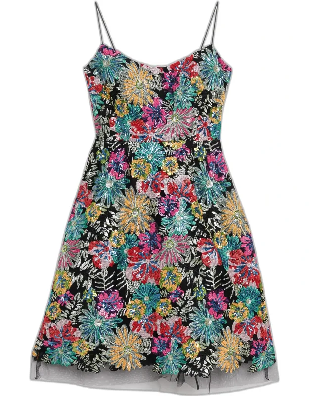 Floral Sequin Tulle Dress