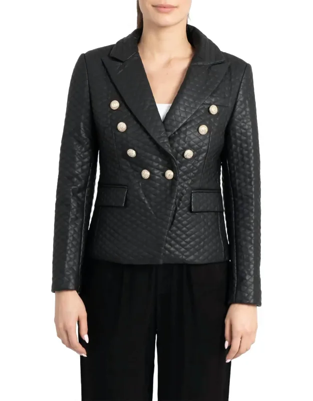 Faux Leather Blazer