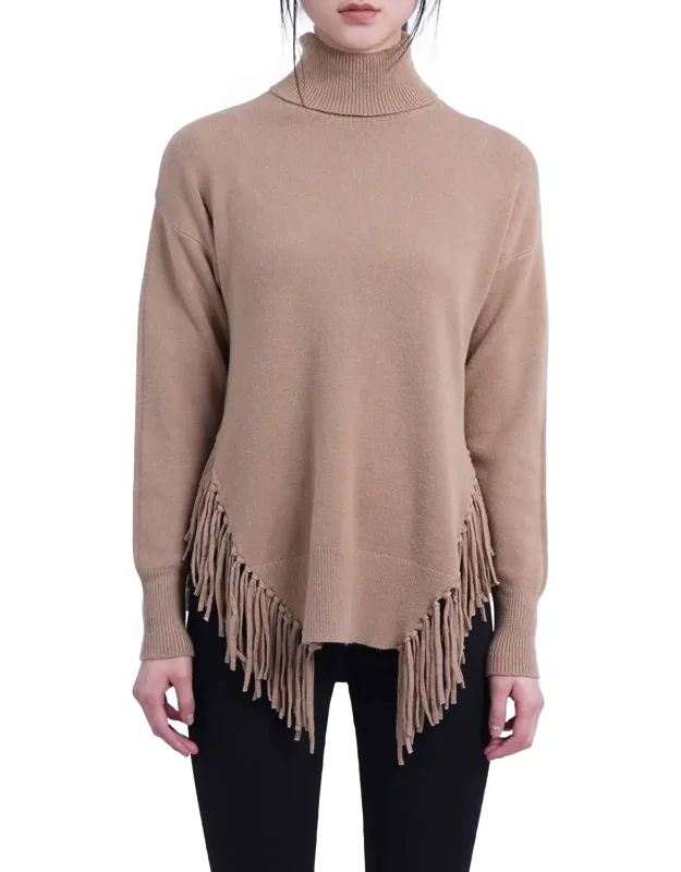 Fringe Turtleneck Sweater