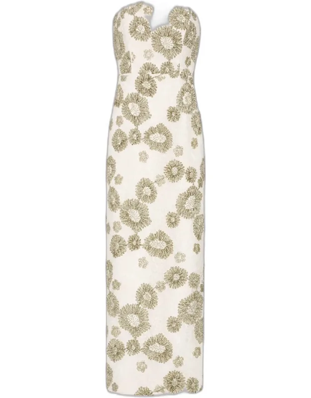 Embroidered Lace Midi Dress
