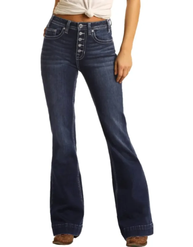 High Rise Extra Stretch Button Fly Trouser Jeans