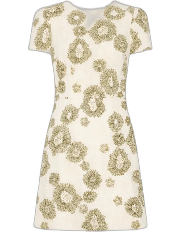 Daisy Embroidered Lace Mini Dress