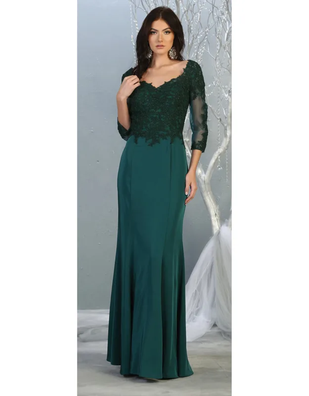 3/4 Long Sleeve Formal Dress